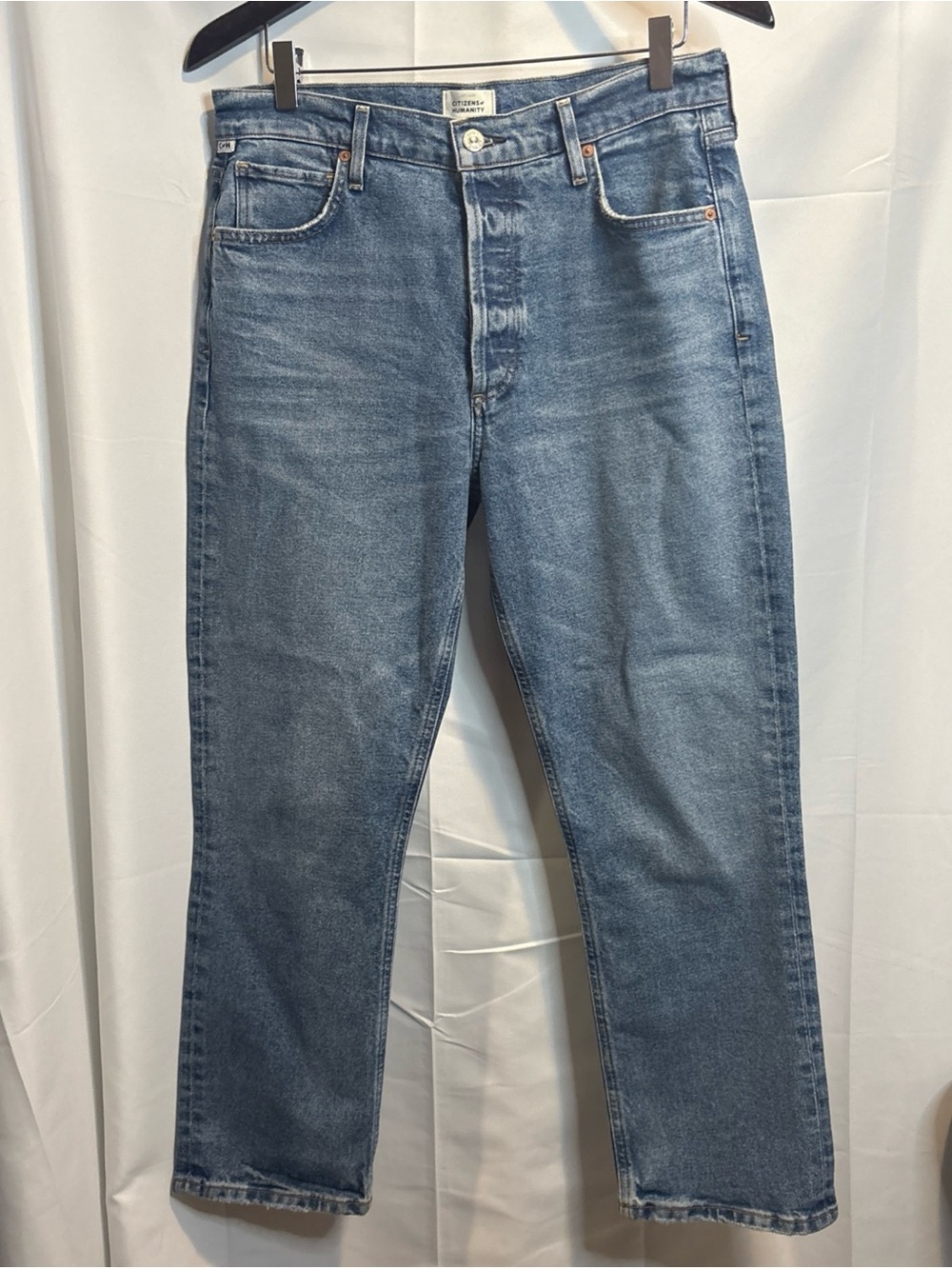 Citizens Of Humanity Medium Blue Ankle Crop Jeans
